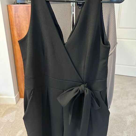 Classy Dressy Black Jumpsuit by Outrageous Fortune. Like New. Wrap Front, Tie - Picture 7 of 8